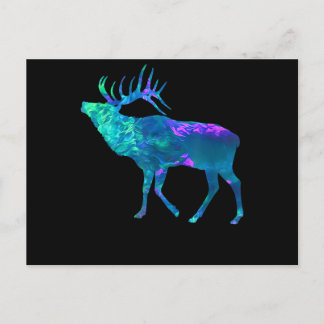 Cyan Blue Violet aquamarin Elk Buck für Jagdgesche Postkarte