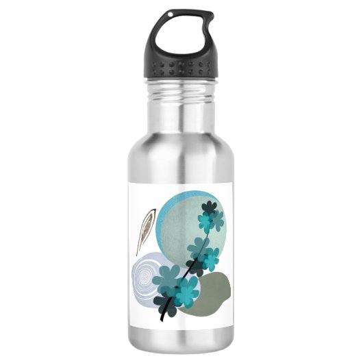Cyan Boho Edelstahlflasche (Vorderseite)