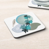 Cyan Boho Getränkeuntersetzer (Linke Seite)