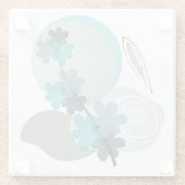 Cyan Boho Glasuntersetzer (Rückseite)