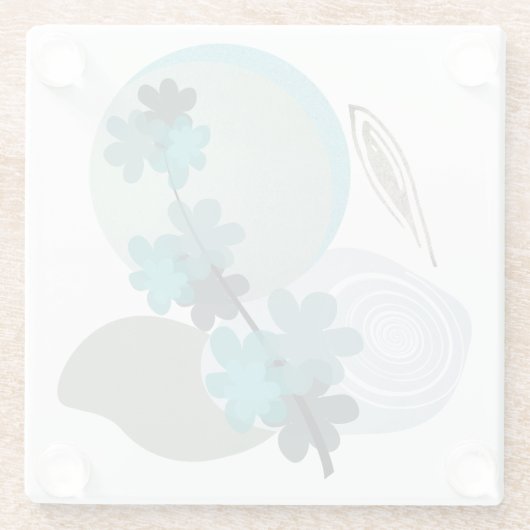 Cyan Boho Glasuntersetzer (Rückseite)