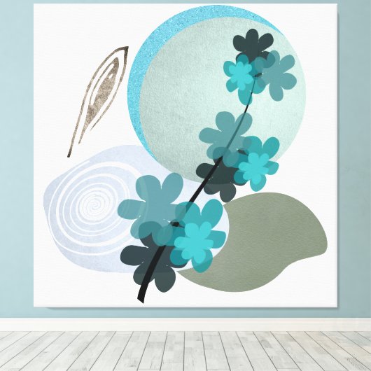 Cyan Boho Leinwanddruck (Insitu (Holzboden))