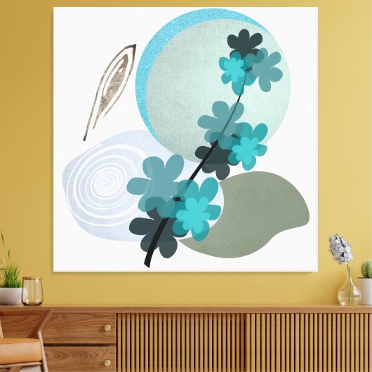 Cyan Boho Leinwanddruck (Insitu (Wohnzimmer))