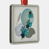 Cyan Boho Ornament Aus Metall (Rechts)