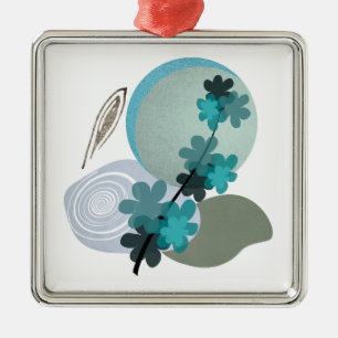 Cyan Boho Ornament Aus Metall