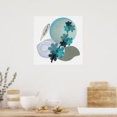 Cyan Boho Poster (Küche)