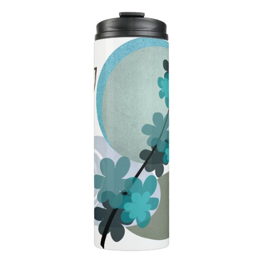 Cyan Boho Thermosbecher (Vorderseite)