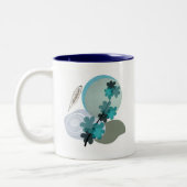 Cyan Boho Zweifarbige Tasse (Links)