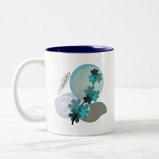 Cyan Boho Zweifarbige Tasse (Links)