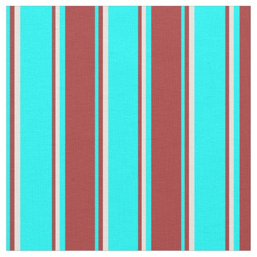 Cyan, Brown & Beige Streifen/Linke Muster Stoff (Nahaufnahme)