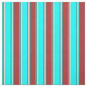 Cyan, Brown & Beige Streifen/Linke Muster Stoff (Muster)