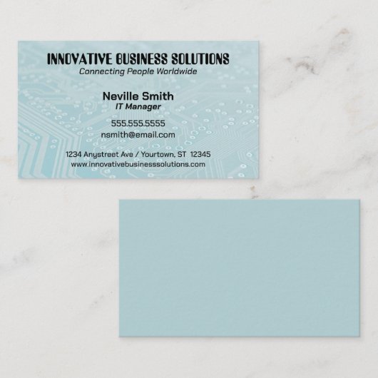 Cyan Circuit Board Tech Computers IT Visitenkarte (Vorne/Hinten)