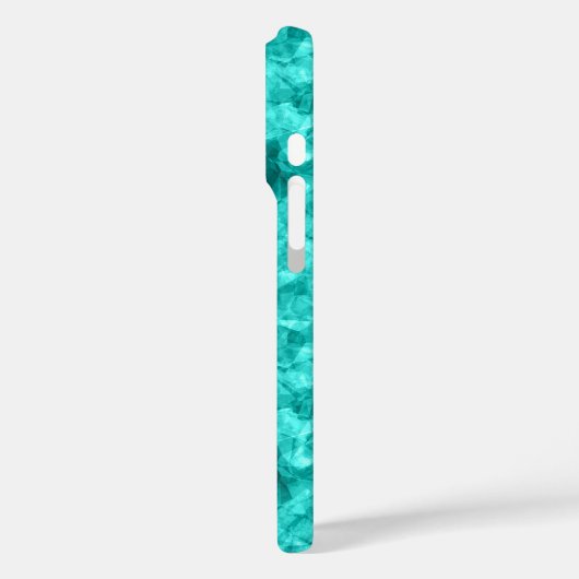 Cyan Crumpled Texture Case-Mate iPhone Hülle (Rückseite / Links)