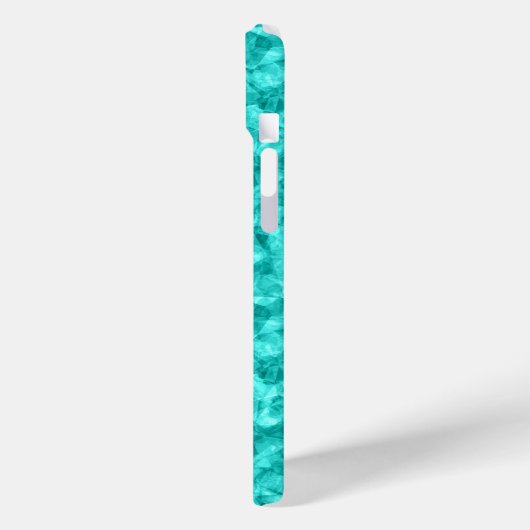 Cyan Crumpled Texture Case-Mate iPhone Hülle (Rückseite / Links)