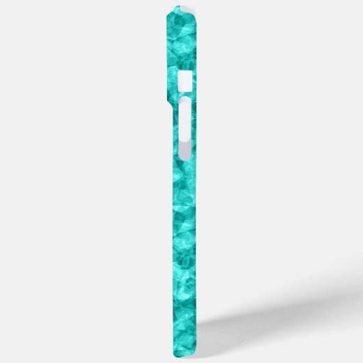 Cyan Crumpled Texture Case-Mate iPhone Hülle (Rückseite / Links)
