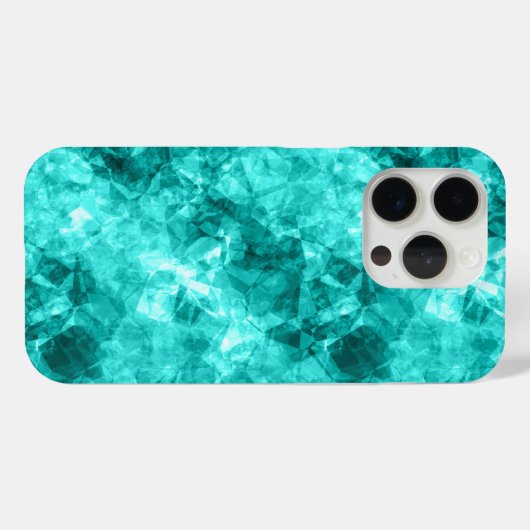 Cyan Crumpled Texture Case-Mate iPhone Hülle (Rückseite (Horizontal))