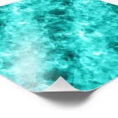 Cyan Crumpled Texture Fotodruck (Ecke)