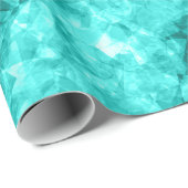 Cyan Crumpled Texture Geschenkpapier (Rolleneckpunkt)