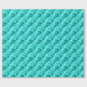 Cyan Crumpled Texture Geschenkpapier (Flach)
