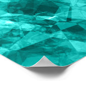 Cyan Crumpled Texture Poster (Ecke)