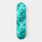 Cyan Crumpled Texture Skateboard (Vorne)