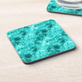 Cyan Crumpled Texture Untersetzer (Linke Seite)