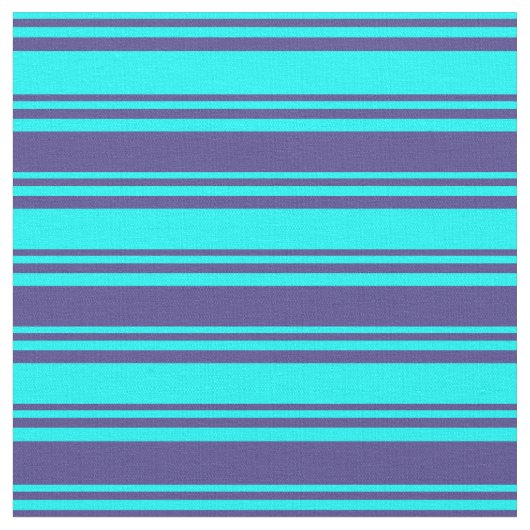 Cyan & Dark Slate Blue Colos Muster Stoff (Nahaufnahme)