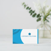 Cyan Deep Sky Blue Corporate Business Card Visitenkarte (Stehend Vorderseite)