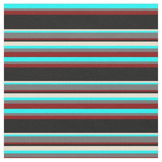 Cyan, Dim Gray, Maroon, Black & Beige Muster Stoff (Nahaufnahme)