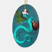 Cyan Dragon Keramikornament (Links)