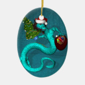 Cyan Dragon Keramikornament (Vorne)