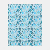 Cyan elegantes ditsy Blumenmuster Fleecedecke (Vorderseite)