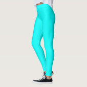Cyan Farbe Voll Einfach Leggings (Links)