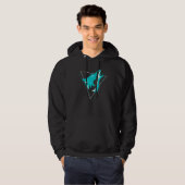 Cyan Fenrir Wolf Howl Odin Nordic Valhalla Mjolnir Hoodie (Vorne ganz)