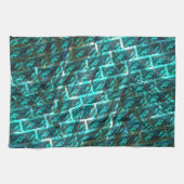 Cyan Fleck, Graugitter oder andere Backstein Effek Geschirrtuch (Horizontal)