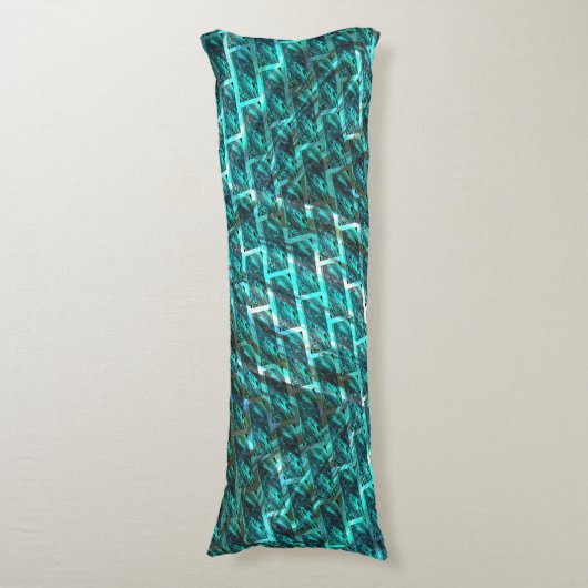 Cyan Fleck, Graugitter oder andere Backstein Effek Seitenschläferkissen (Vorderseite Vertikal)