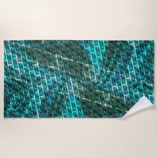 Cyan Fleck, Graugitter oder andere Backstein Effek Strandtuch (Vorderseite)
