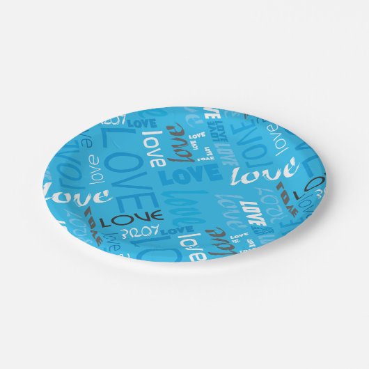 Cyan Gallery Liebe Worte Kunst Pappteller (Schrägansicht)