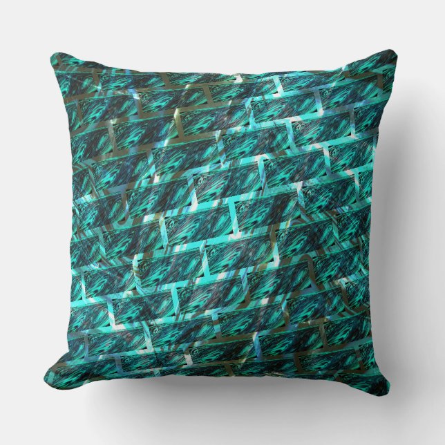 Cyan gefärbt, gegraut, gerieben oder andere Ziegel Kissen (Vorderseite)