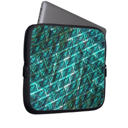 Cyan gefärbt, gegraut, gerieben oder andere Ziegel Laptopschutzhülle (Vorne Rechts)