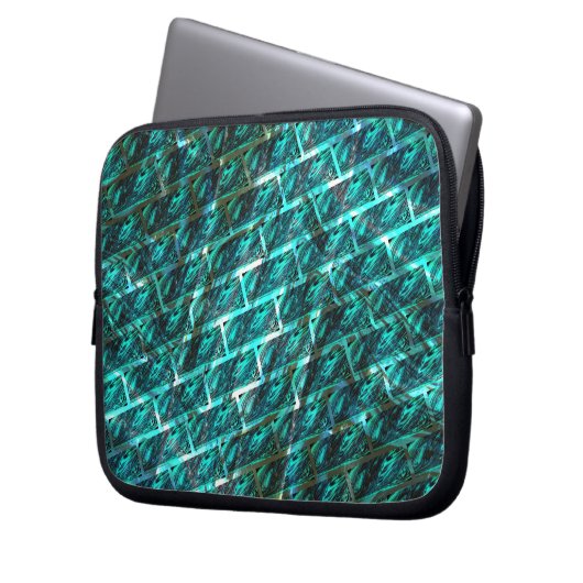 Cyan gefärbt, gegraut, gerieben oder andere Ziegel Laptopschutzhülle (Vorderseite Links)