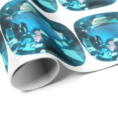 Cyan Geschenkpapier (Rolleneckpunkt)