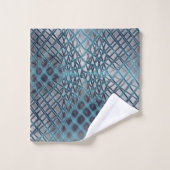 Cyan gezeichnet, der wie ein Gewirr aus Fischernet Badhandtuch Set (Waschlappen)