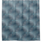 Cyan gezeichnet, der wie ein Gewirr aus Fischernet Duschvorhang (Vorderseite)