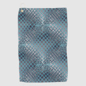 Cyan gezeichnet, der wie ein Gewirr aus Fischernet Golfhandtuch (Vorderseite)