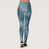 Cyan gezeichnet, der wie ein Gewirr aus Fischernet Leggings (Rückseite)