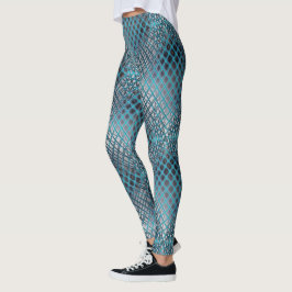 Cyan gezeichnet, der wie ein Gewirr aus Fischernet Leggings