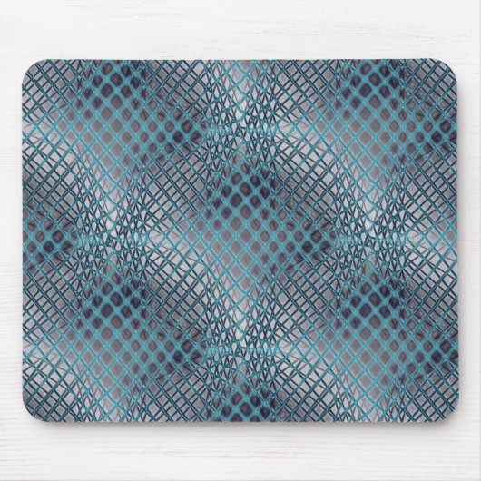 Cyan gezeichnet, der wie ein Gewirr aus Fischernet Mousepad (Vorne)