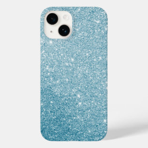 Cyan Glitter Stil Case-Mate iPhone 14 Hülle