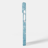 Cyan Glitzer Style Case-Mate iPhone Hülle (Rückseite / Links)